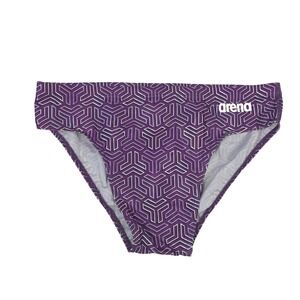 Arena Mens Kikko Brief Swimsuit Purple Geometric Training Swim Trunks Size 36